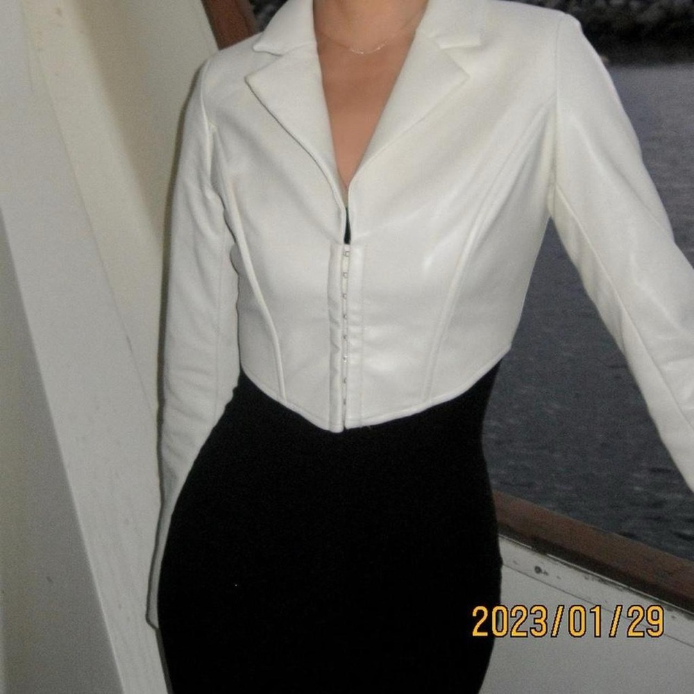 WHITE PACSUN LEATHER CORSET JACKET